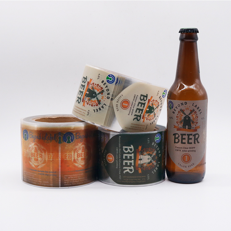 Custom Design Logo Beer Bottles Transparents Stickers