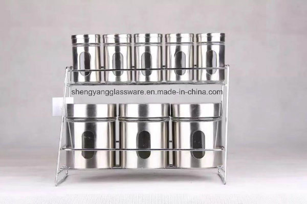 Multiple Types of Glass Bottle Sets Glass Spice Jar with Ss Cover