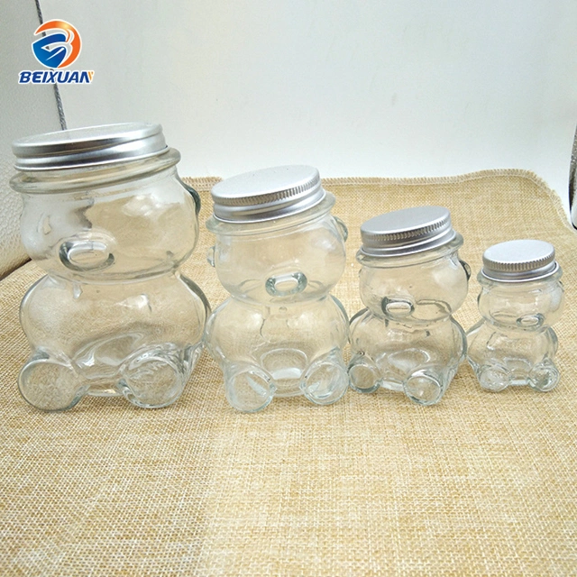Hot Selling 50ml Bear Shape Bottle Candy Jar Glass Bottle Glass Jar