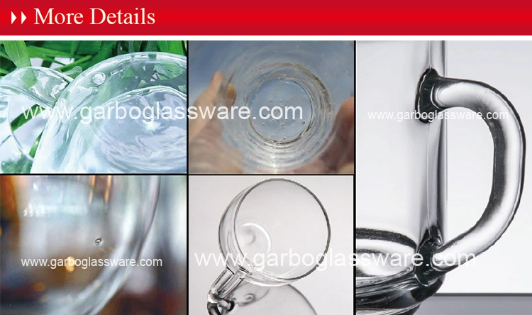 7oz Engraved Glass Tea Mug Cheap Handle Wall Selling Coffee Christmas Glass Mug with Handle (GB098007yj)