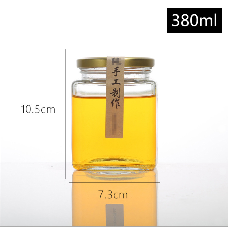 Square Glassware Honey Bottle for Pickles and Food