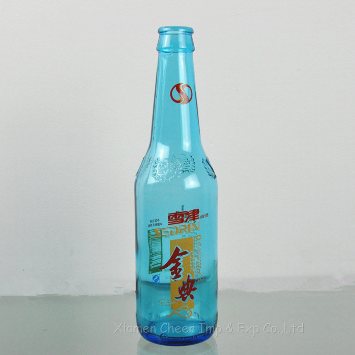 500ml Light Blue Color Glass Beer Bottles From Chinese Professional Supplier