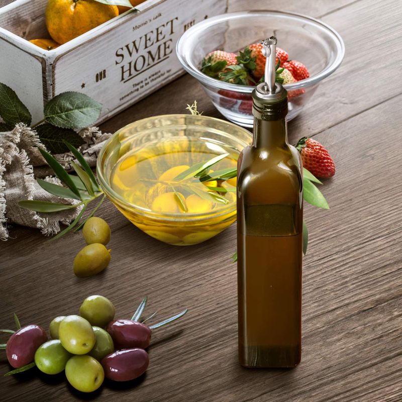 Decorative Transparent 375ml 500ml 750ml Olive Oil Glass Bottle