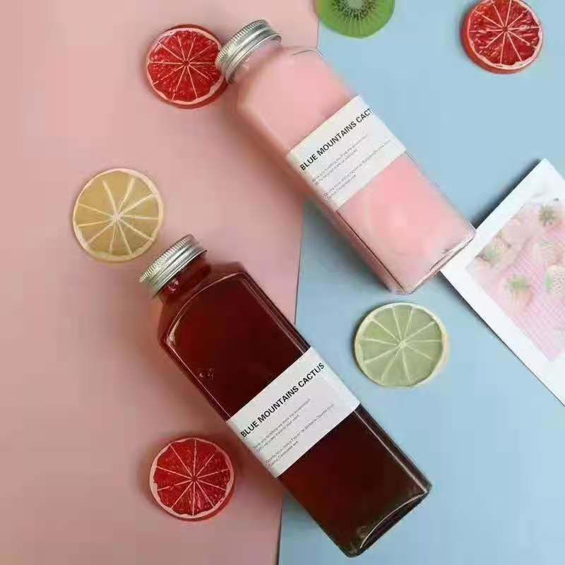 Square Shape 100ml 200ml 250ml 350ml 500ml 750ml Glass Fruit Juice Bottle