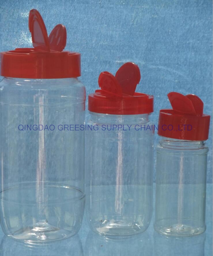 100ml Strong Plastic Spice Bottle with Double Opening Cap Screw Lid