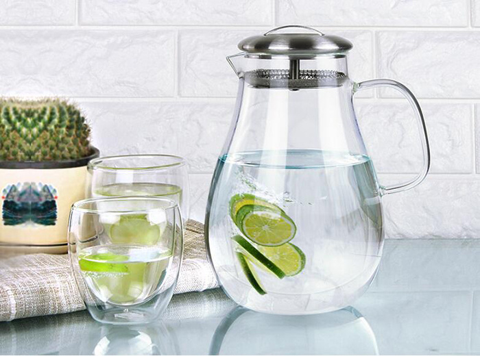 Heat-Resistant Glass Pitcher Tea Coffee Pot Home Juice Beverage Water Jug Bottle