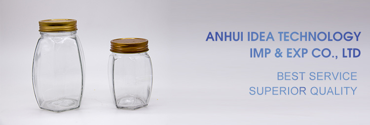 500g 1000g Hexagon Shape Glass Honey Jar with Sealing Lid