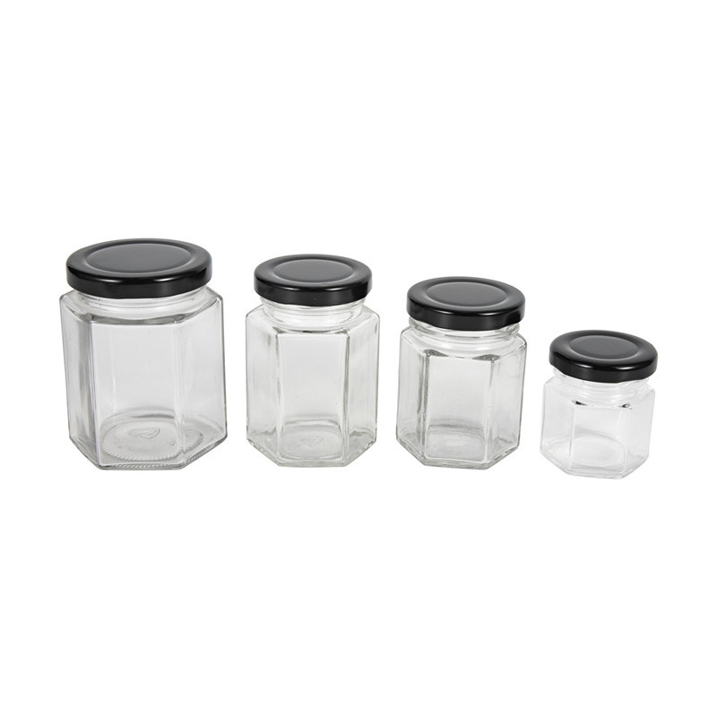 Square Glass Honey Jam Jar with Tin Plate Cap