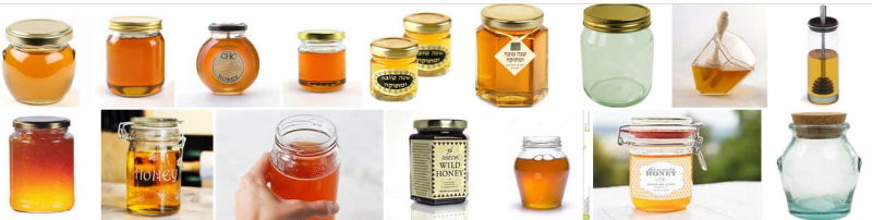 Hexagonal Honey Jam Jelly Glass Jar with Metal Cap