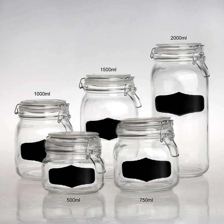 High Quality Food Grade Glass Food Storage Jar and Containers with Airtight Glass Lid