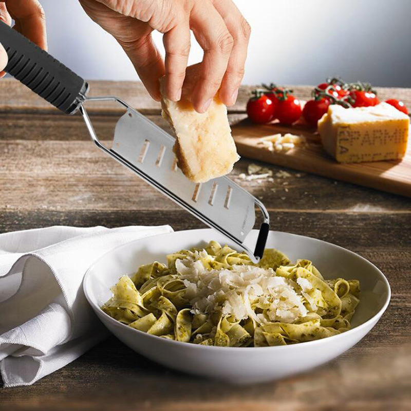304 Stainless Steel Lemon Ginger Potato Cheese Grater with Plastic Cover, Ergonomic TPE Plastic Handle Esg11979
