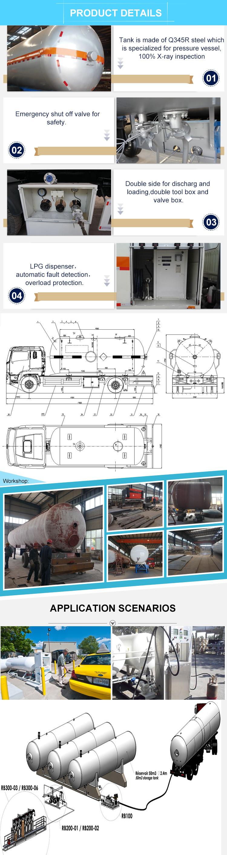 ASME 10cbm 10m3 LPG Gas Tank 5tons LPG Storage Tank