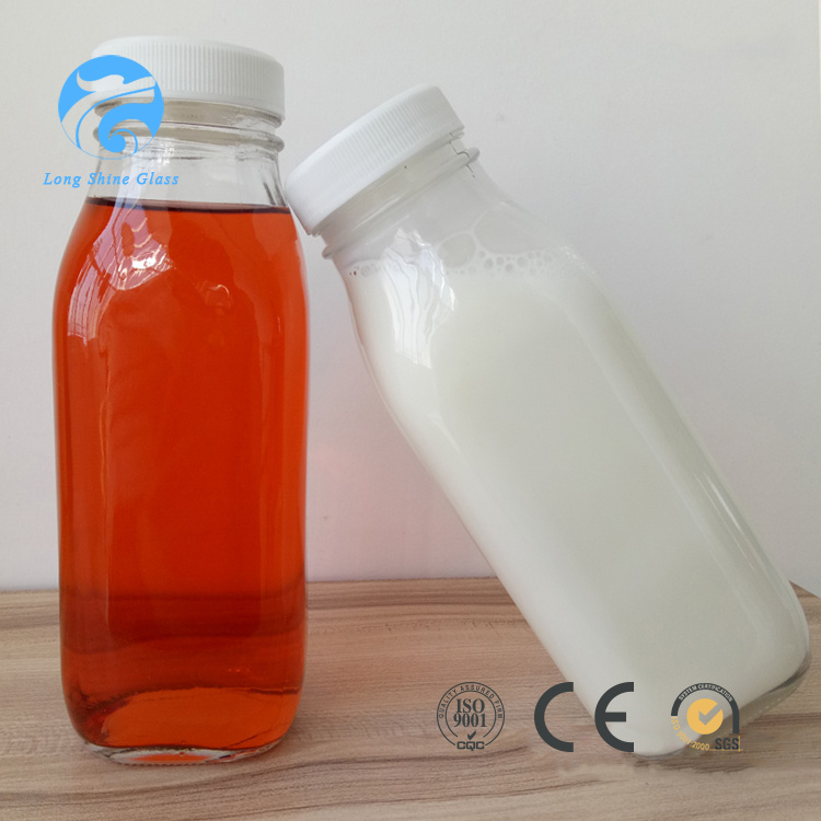 Glass Bottle Juice Beverage Glass Bottle with Plastic Cap