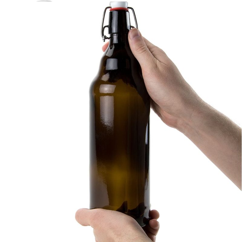 1000ml Amber Glass Beer Bottle Cold Brew Bottle with Swing Top