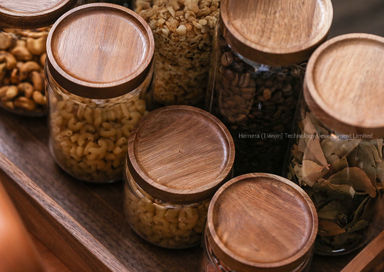 Pyrex Borosilicate Glass Storage Jar with Sealed Acacia Lid