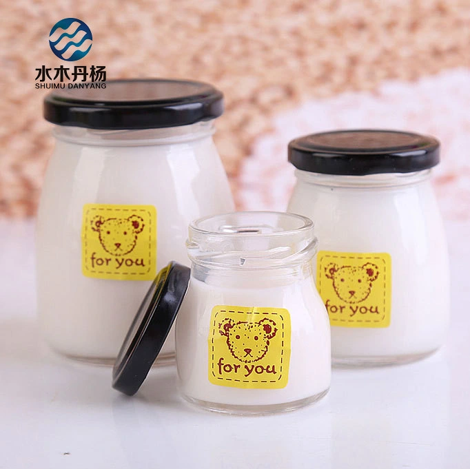 150ml Milk Glass Bottle Pudding Bottle with Wood Cork