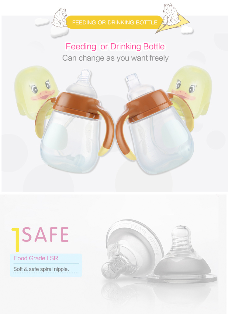 Wide Neck Feeding Bottle Infant Milk Cup Baby Feeding Bottle