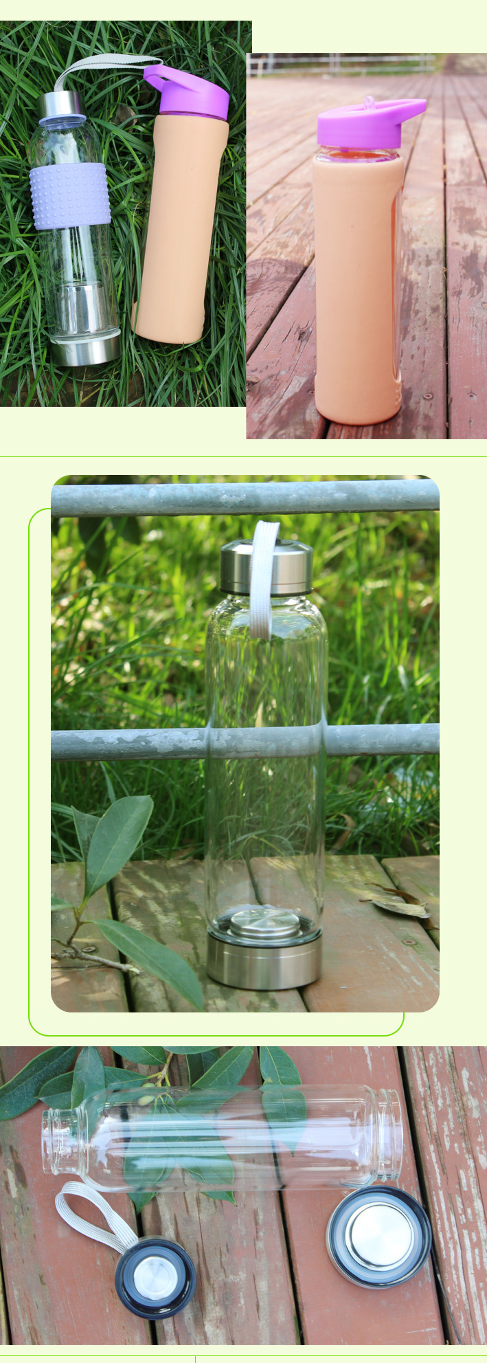 OEM Acceptable Hot Sale Drinking Bottle Transparent Glass Water Bottle