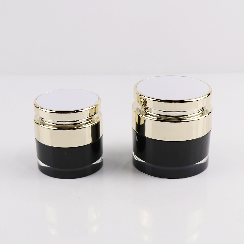 1oz 1.5oz Black Glad Luxury Plastic Cream Jar