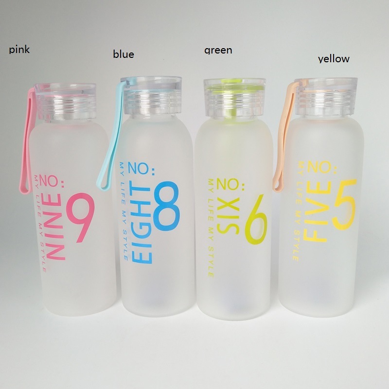 Frosted Water Glass Bottle 450ml Glass Drink Bottle 2020