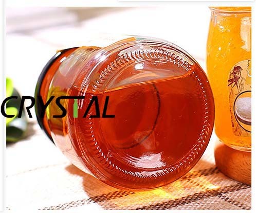 Honey Preserve Glass Sause Storage Bottle with Metal Cap