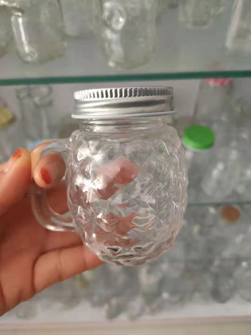 Square Mini Glass Mason Jar for Coconut Jam with Metal Screw Lid