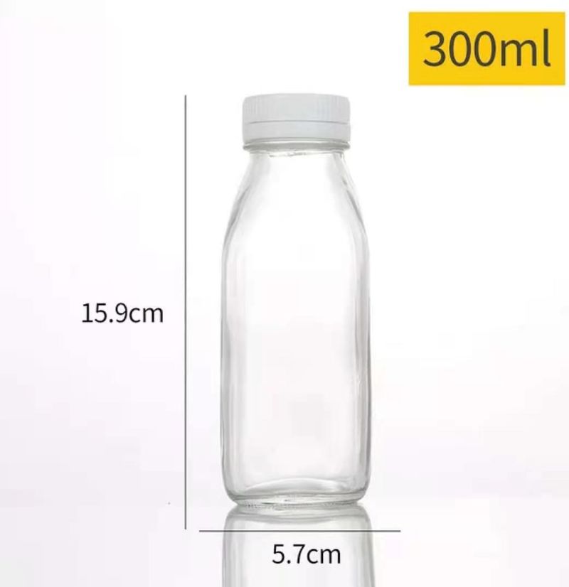 100ml 200ml 250ml 500ml Glass Milk Bottle with Plastic Lid