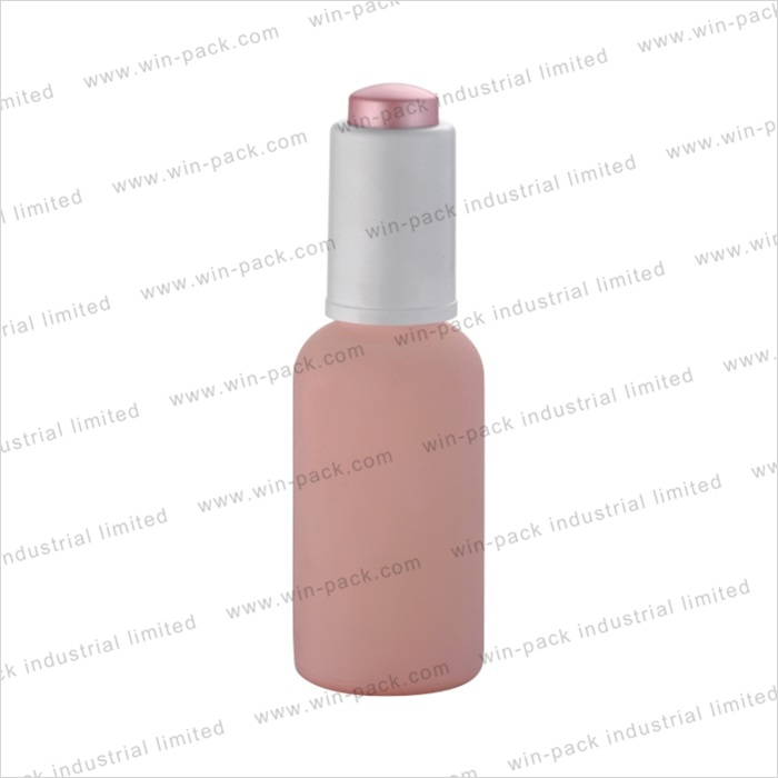 30ml Frosted Cosmetic Glass Dropper Lotion Bottles with Shiny White Button Cap