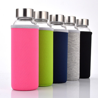 Glass Water Bottle Virtually Unbreakable with Thick Sides or Customize Bottle