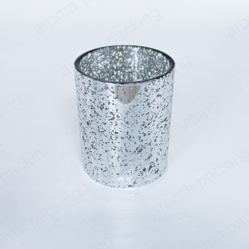 Luxury Sparkling Silver Glass Candle Jars for Candle Making