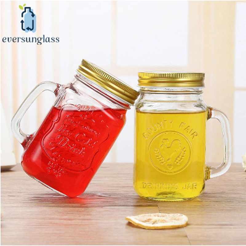 300ml Glass Juice Jar Mason Jar with Lids and Straw for Juice Beverage