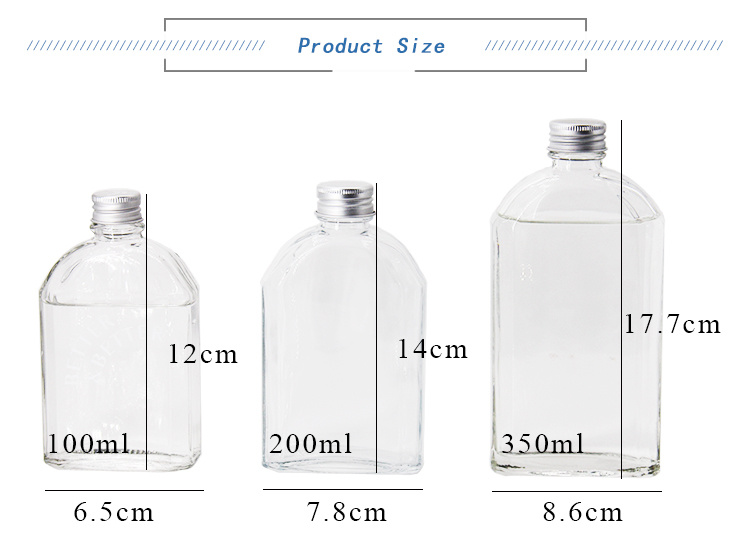 Custom Round Clear 100ml Juice Beverage Water Glass Bottle