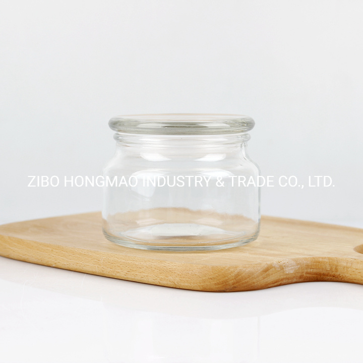 300ml 500ml 700ml Round Glass Storage Jars with Flat Lids