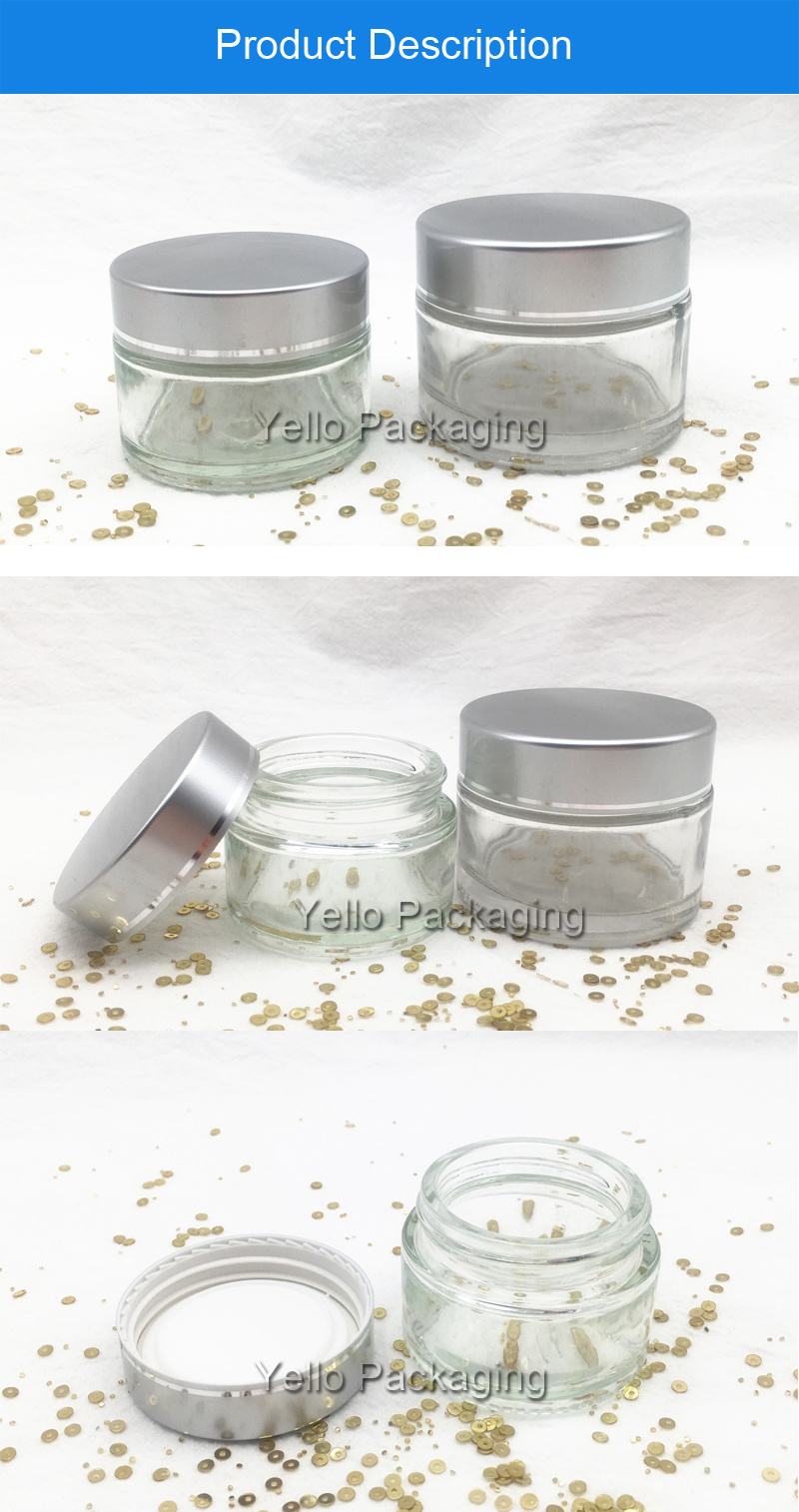 Wholesale Packaging Skin Care Container Empty Glass Cosmetic Jars