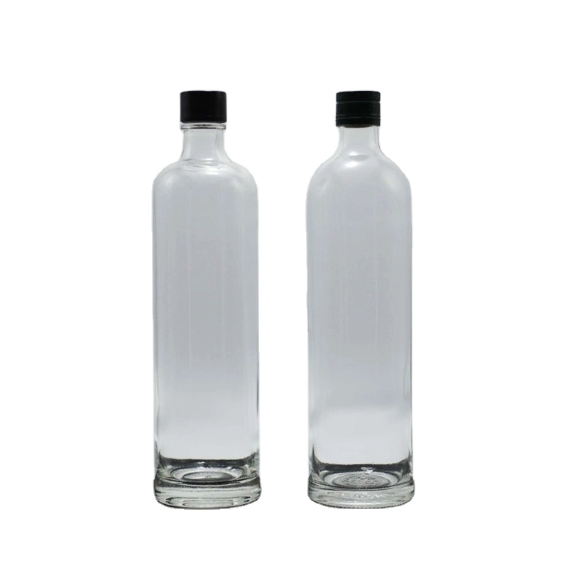 750ml 1000ml Wholesale Glass Water Bottles with Stopper Super Flint Liquor Beverage Frosted Glass Water Bottle