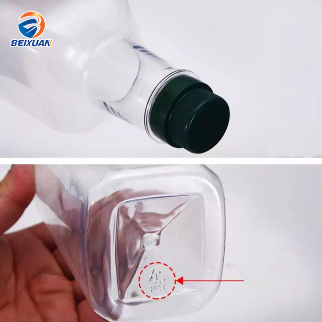 Wholesale 1000ml Transparent Square Plastic Olive Oil Bottle with Cap