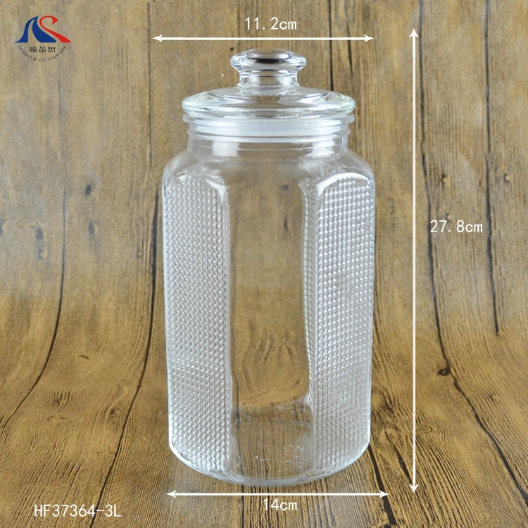 Large Capacity 3000ml Bottle Airtight Storage Glass Jars