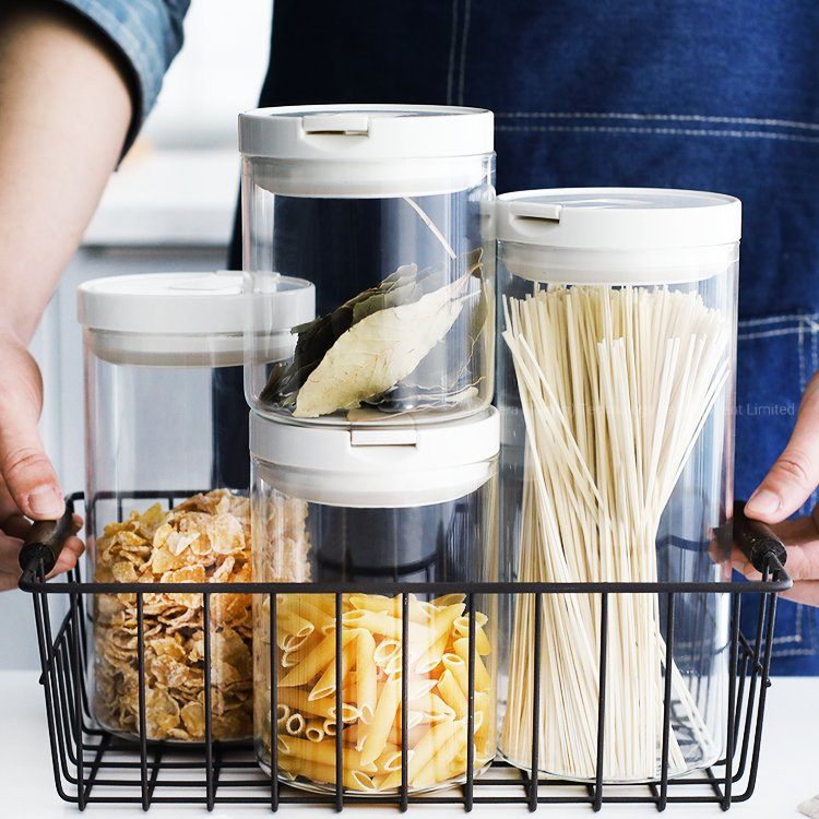 High Borosilicate Glass Food Jar with Plastic Cover