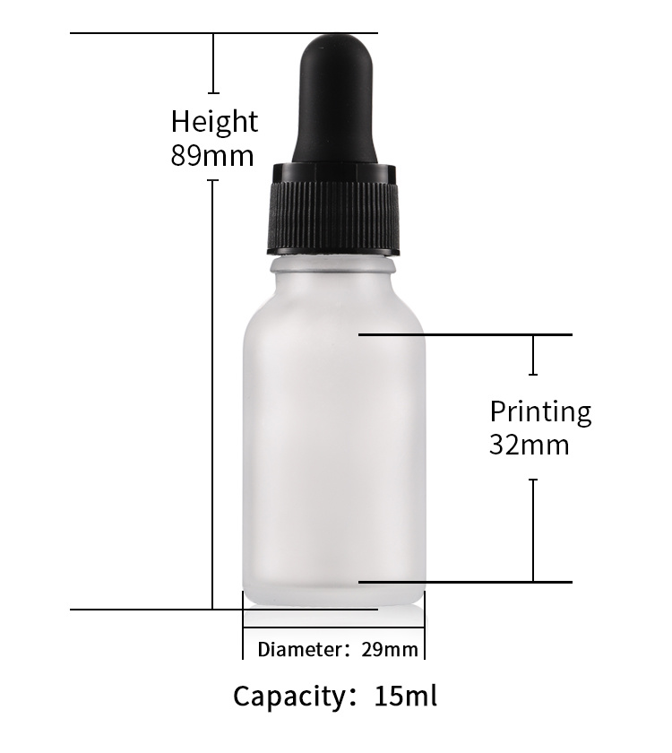 Wholesale Sample Bottle 15ml Frosted Transparent Glass Essential Oil Bottle