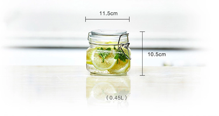 Airtight Preserving Nut Containers Clamp Glass Storage Jar Candy Glass Jar with Airtight Glass Lid