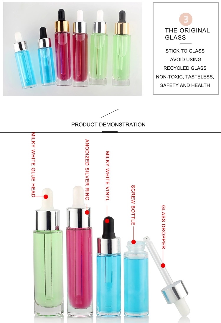 Wholesale Cosmetic Gradient Glass Essential Oil/Serum Bottles with Dropper