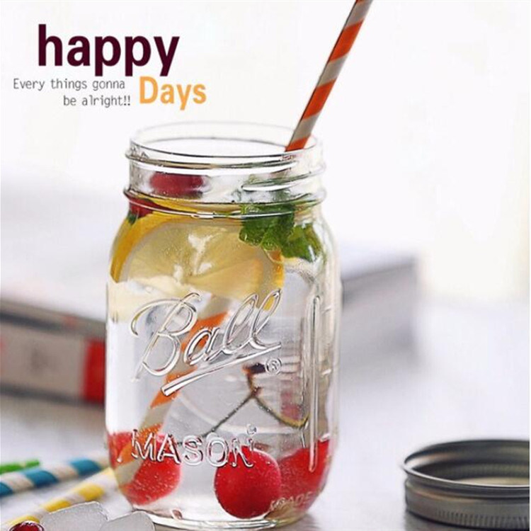 Empty Clear Canning Food Storage Glass Mason Jar for Canning