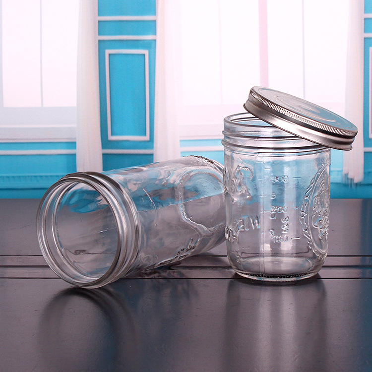 Wide Mouth Glass Mason Jar/Glass Jar with Metal Lid