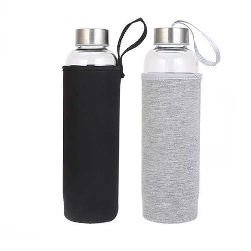 Glass Bottle with Neoprene Sleeve, Auto Bottle, Sports Glass Bottle