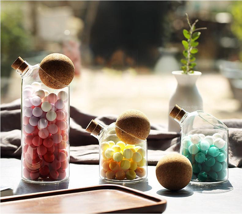 Glass Jar, Food Jar, Kitchenware Storage Can with Cork Lid Hermetic Seal
