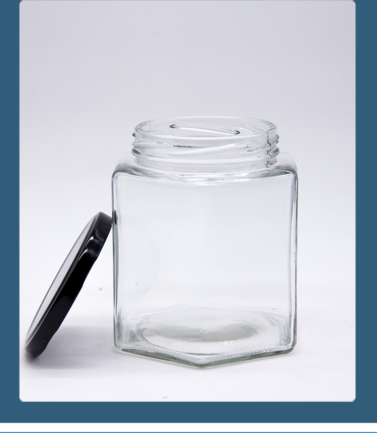 Factory Price 100-730 Ml Glass Hexagonal Glass Honey Jar