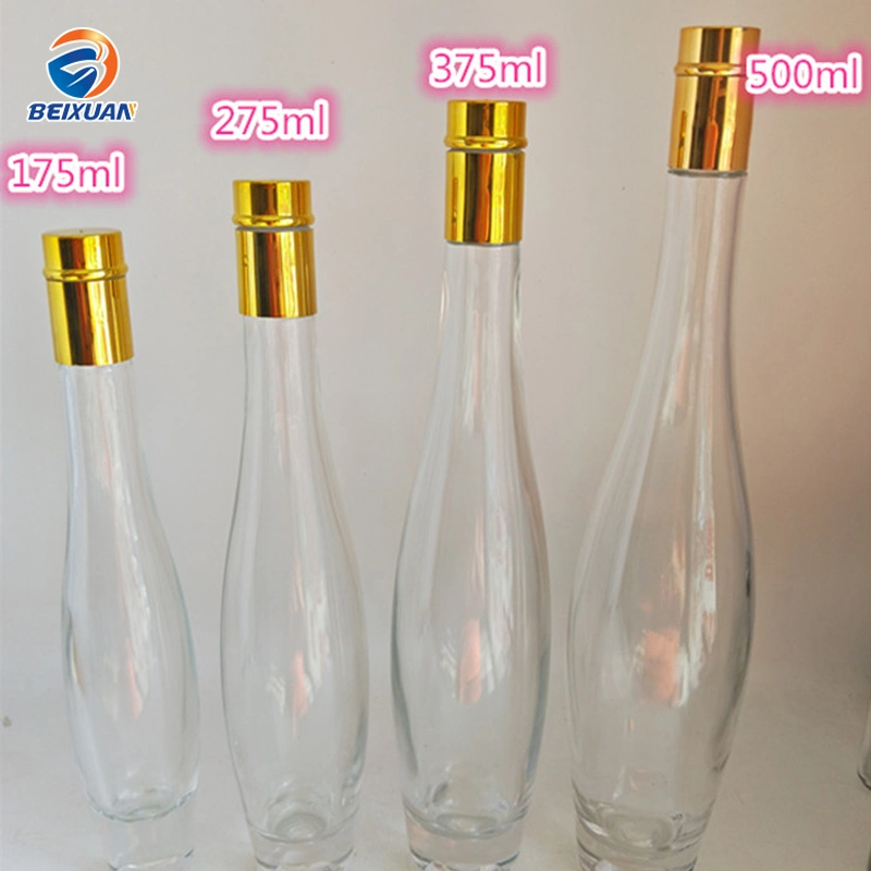 Wholesale 375ml Whisky Vodka Bottles Liquor Wine Crystal Glass Bottles
