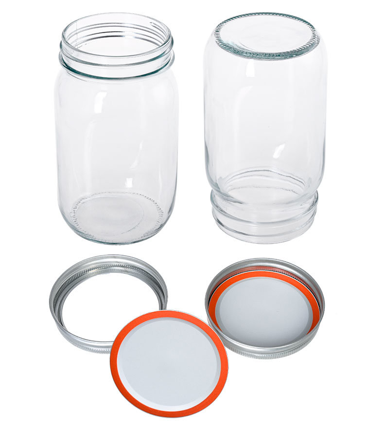 Wholesale Glass Mason Jars with Regular Lids and Bands 32 Oz Mason Jars