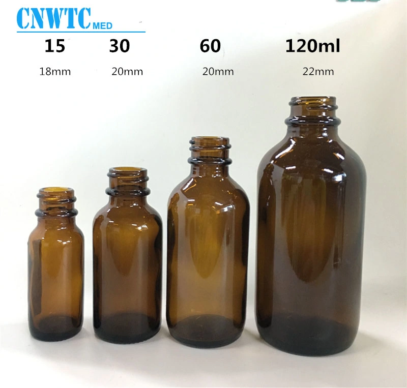 Manufacturer 4 Oz 120ml Boston Round Glass Bottles Wholesale