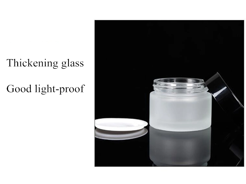 20g Cosmetic Frosted Glass Jars Wholesale with Shiny Gold Cap for Face Cream Products